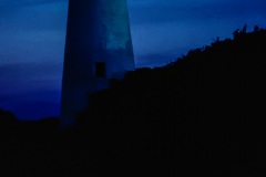 Ocracoke Lighthouse at night.